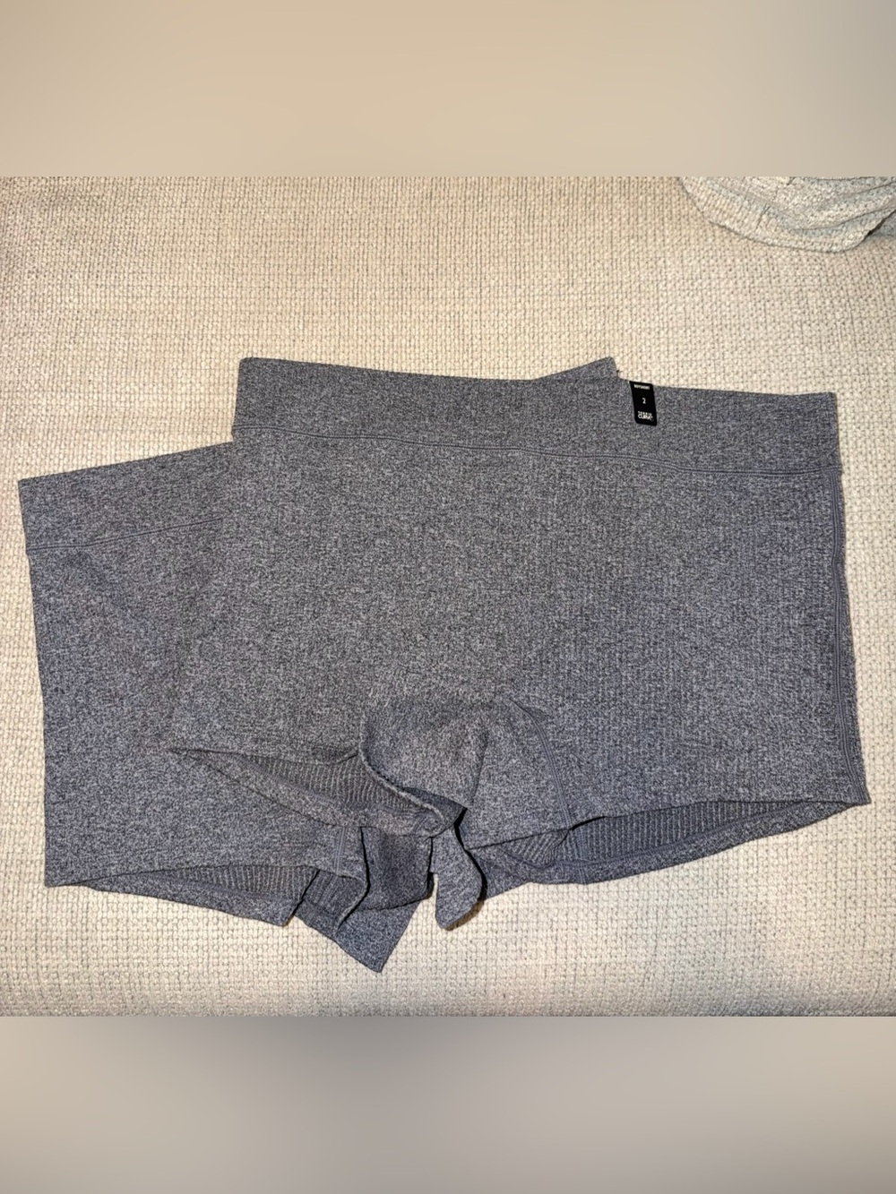 Gray Ribbed Women's Lounge Boy Shorts